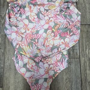 Wonder Nation Floral Swimsuit with Pink Trim